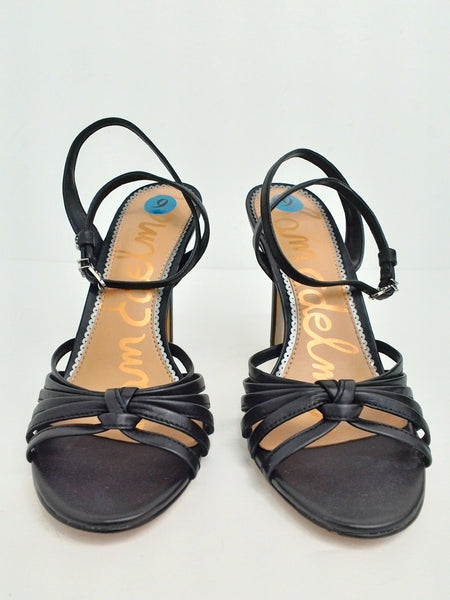 Sam Edelman Women s Adaline Black Leather Heeled Sandals Size 9