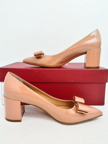 Salvatore Ferragamo Women's Alice 55 New Blush Patent Calf Size 5.5 B